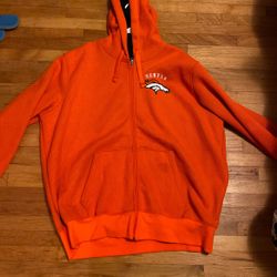 Denver Broncos Full Zip Hoodie Jacket Size 3xl