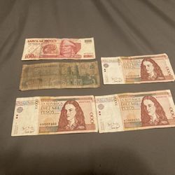 Old Columbian and Mexican Banknotes