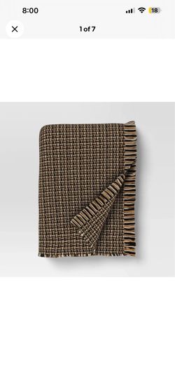 Woven Throw Blanket Cream/Neutral/Black - Threshold