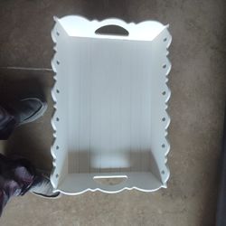 Used Bed Table With Folding Legs White Color 