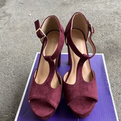 Top Moda Burgandy Heel