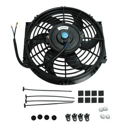 10" inch Universal Slim Fan Push Pull Electric Radiator Cooling 12V + Mount Kit