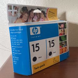 Twin Pack HP Black Ink Jet Cartridges with extra tri-color cartridge