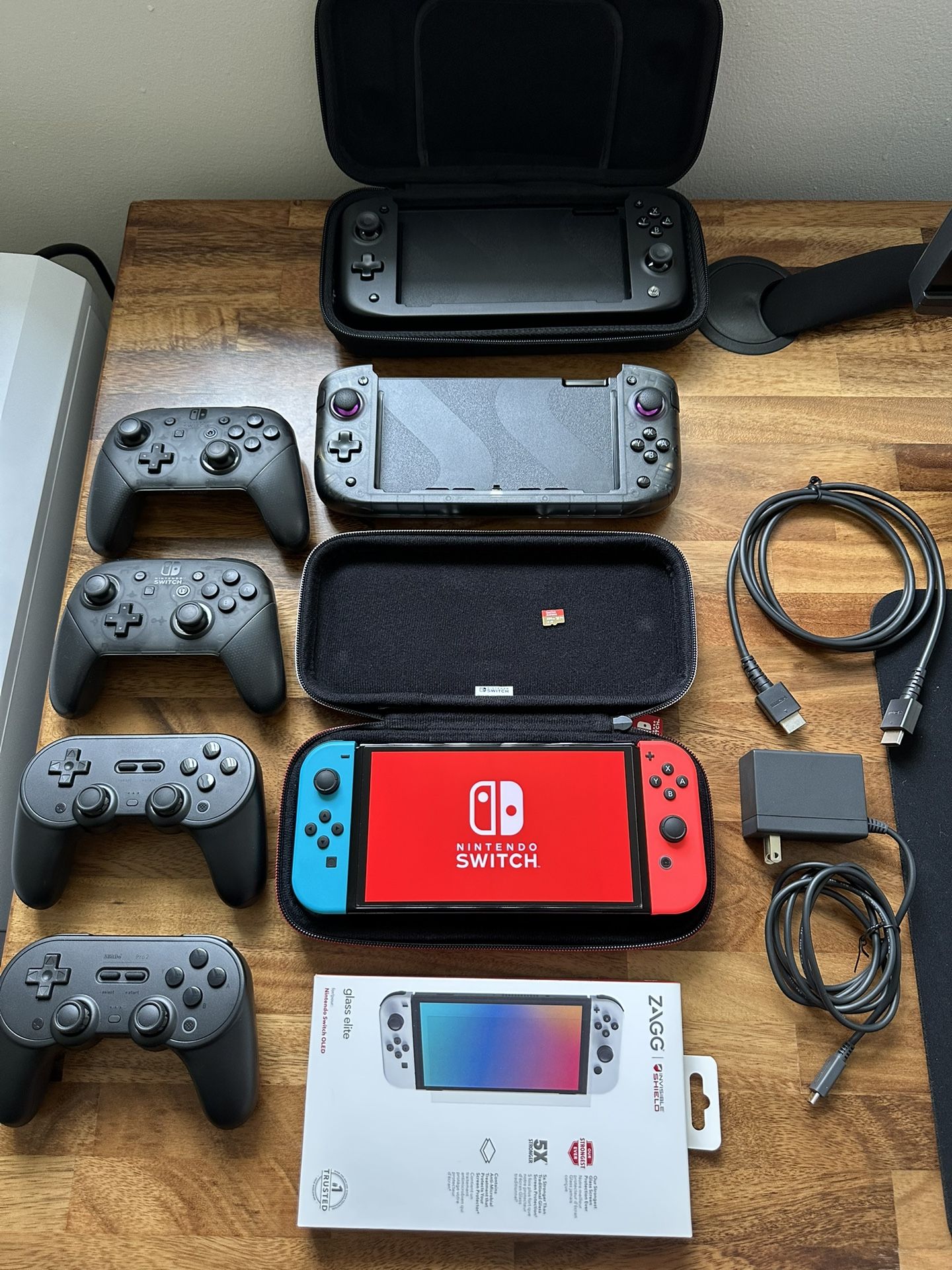 Nintendo Switch OLED with Pro Controllers And Other Accessories