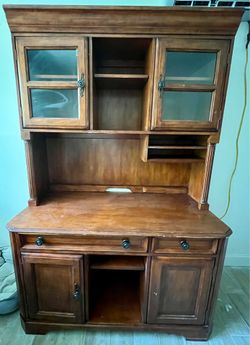 Solid Wood Desk with Removable Hutch
