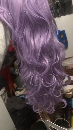 LONG LAVENDER WIG WITH BANGS