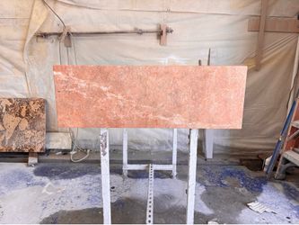 Spanish Marble Rosa Zarci Stone Vanity w/ Integrated Sink