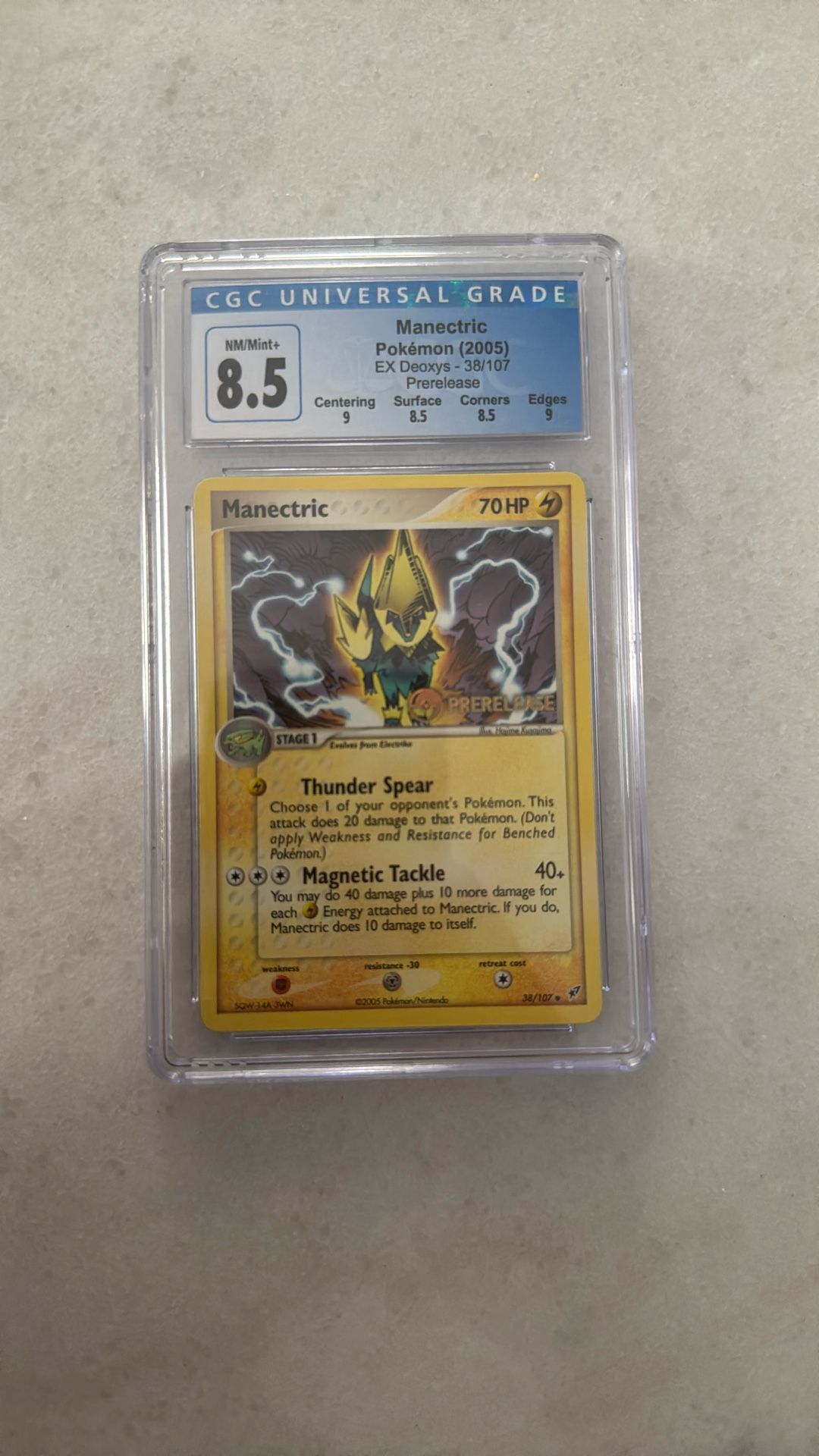 Manectric Ex Deoxys Pre-release Stamped CGC 8.5