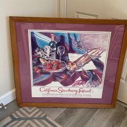 California strawberry Festival  Framed Poster 1996 Wood And Glass
