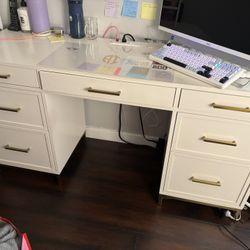Office Desk With Gold Accents 