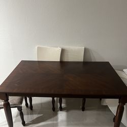 Solid Wood Dining Table 3ft x 5ft + 4 Chairs