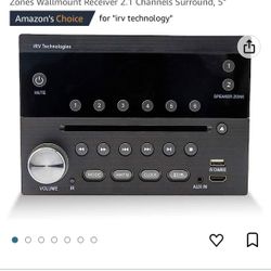 iRV Technology IRV31 Am/FM/CD/DVD Rv Radio Stereo 2 Zones Wallmount Receiver 2.1 Channels Surround, 5"