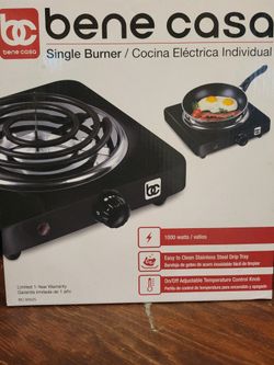 Bene  Casa Single Burner Black 1000 Watts , Easy to clean