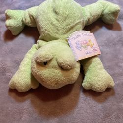 Baby GUND Dottie Dots Green FROG Laying Plush LOVEY Toy Polka Dot 9” NEW