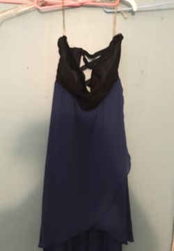 High low blue dress