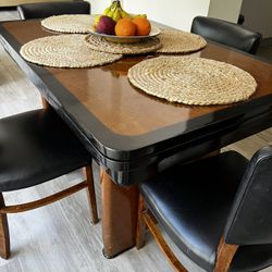 Antique Brown And Black Table 