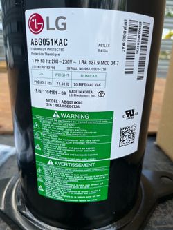 LG ABG051KAC AC Scroll Compressor R410A