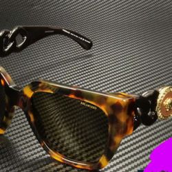 Versace Medusa Chain Havana Print  Sunglasses 