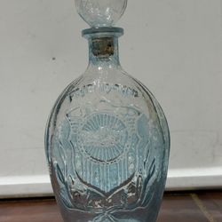 Lord Calvert Blue Glass Friendship 1960’s Decanter Cork Globe Stopper