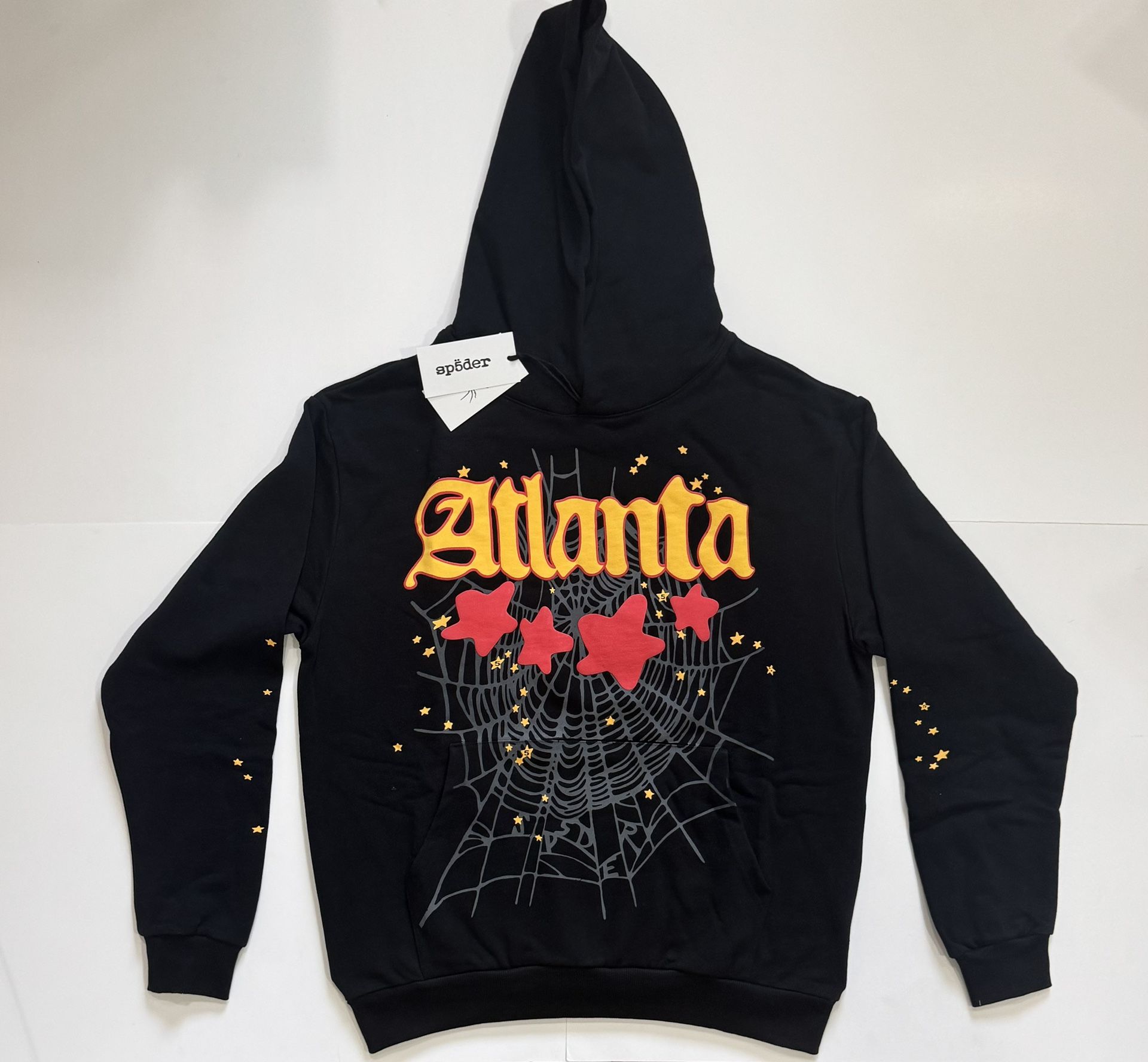 Spider Hoodie Black & Yellow/Red Size Medium