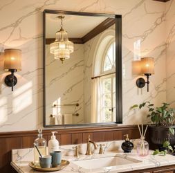 Large mirror black frame