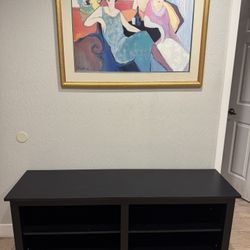 Like New Black Wood Tv Stand Entertainment Unit Console 
