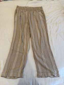 Briggs Wide-Leg New York Linen Blend Striped Pants
