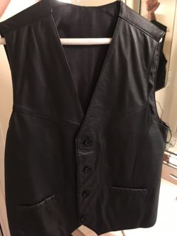 Leather Vest Medium Black