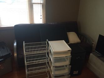 Sofa (with bins, a TV, and radio if wanted)