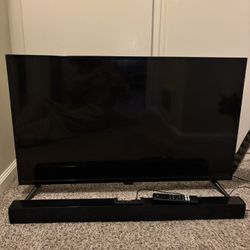 Insignia TV with NAXA Sound Bar 