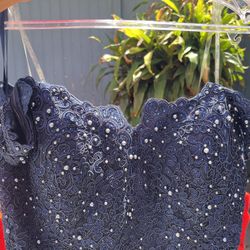 Navy Blue Prom Dress 