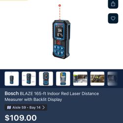 Bosch BLAZE 165-ft Indoor Red Laser Distance Measurer with Backlit Display