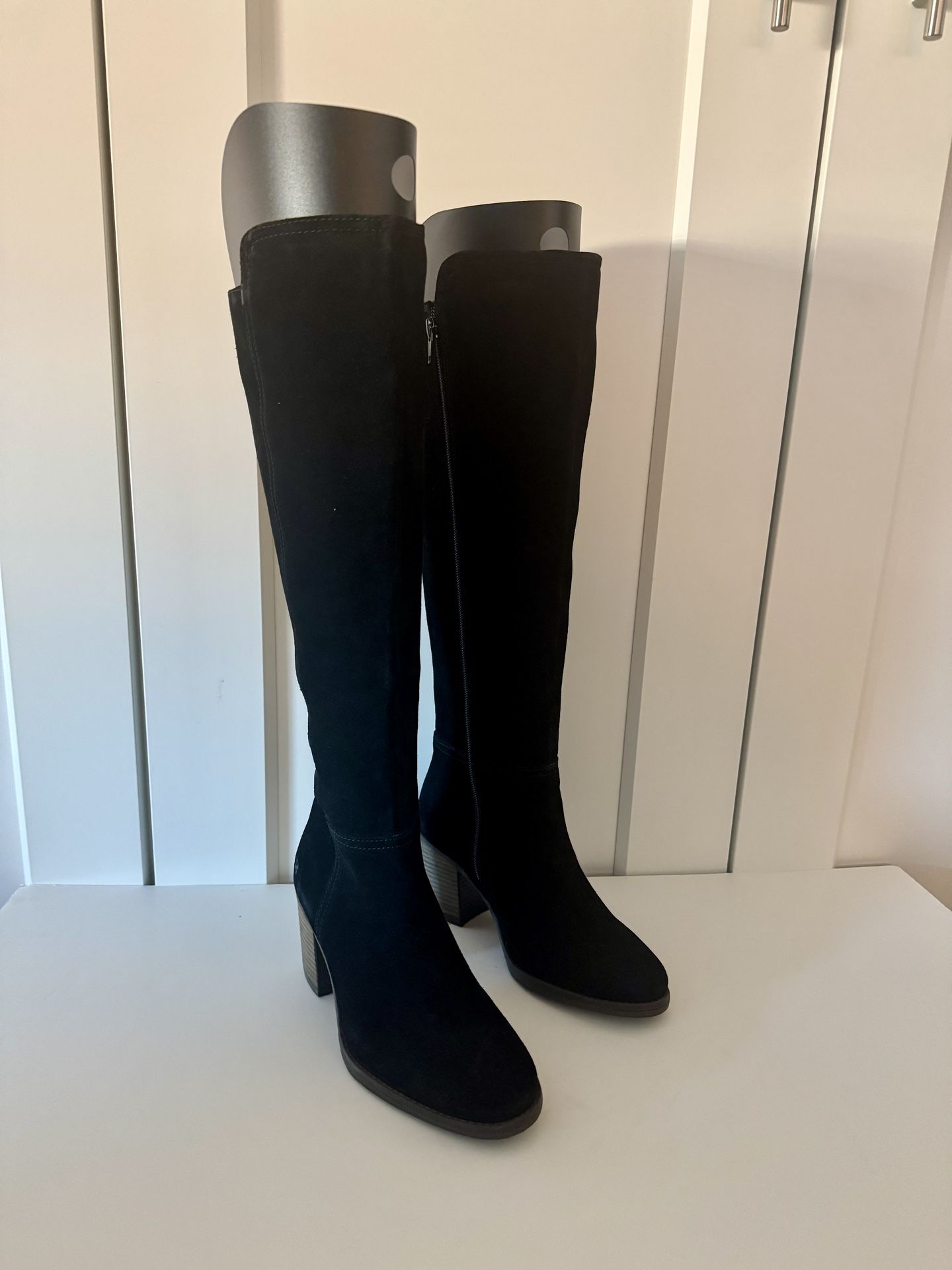 NEW Lucky Brand Bonnay Size 6 Women's Black Suede Knee-High Boots