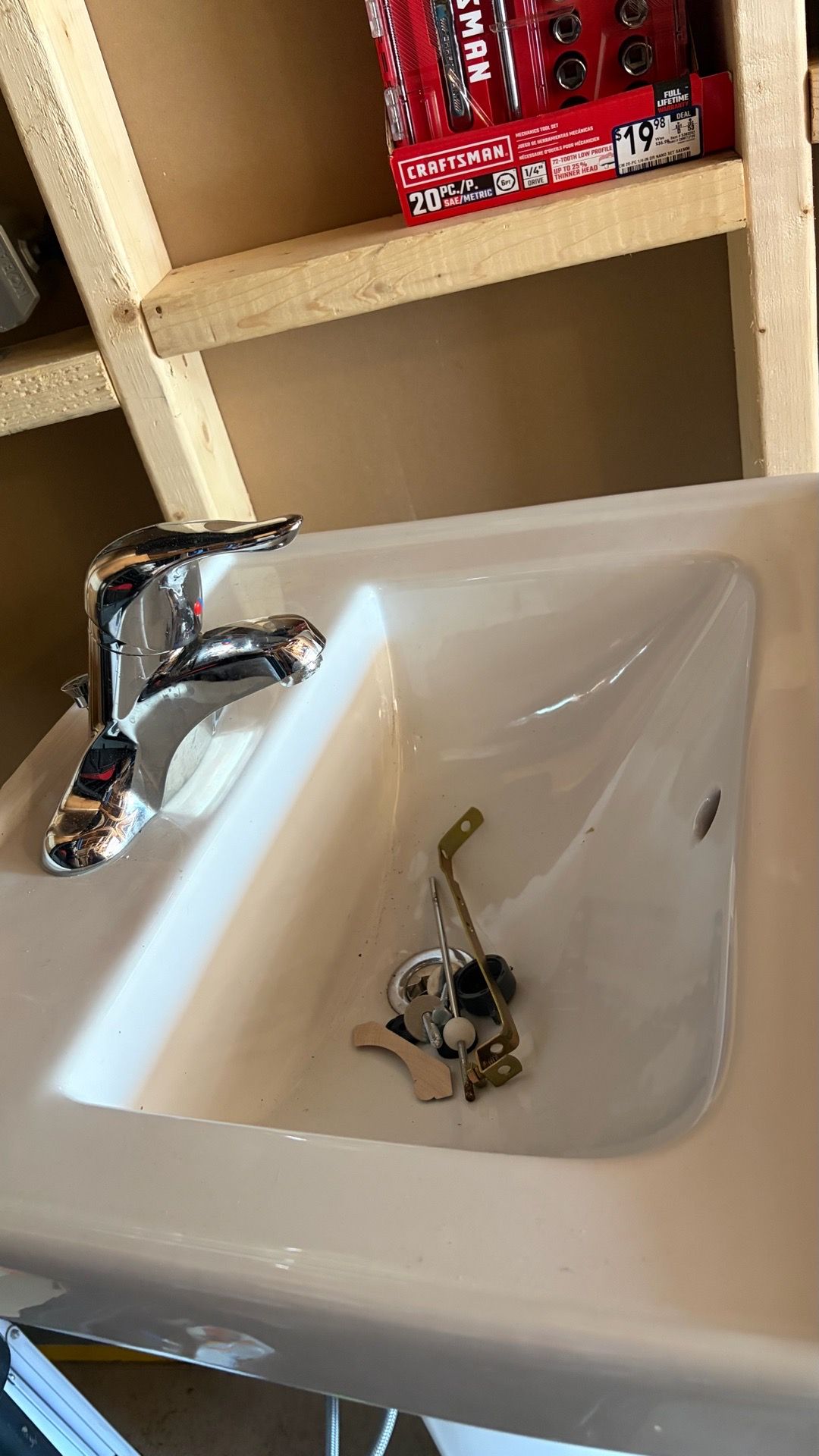 Small white pedestal sink