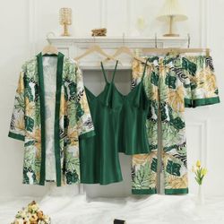 Green Silk Pajama Set