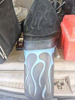 Motorcycle Seat with Flame Design