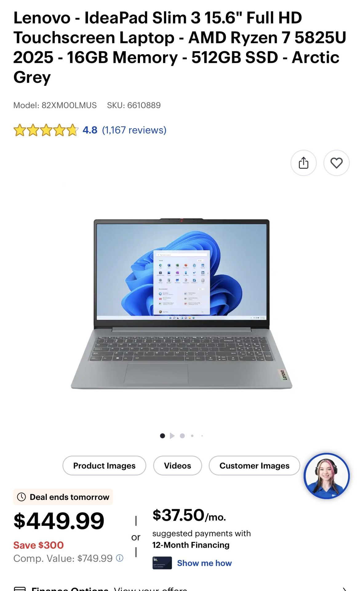 Lenovo IdeaPad Slim 3 – 15.6” Full HD Touchscreen Laptop (2025 Model) 🔥 Brand New/Unopened
