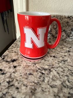 Nebraska Corn Huskers Collegiate Sculpted Red Coffee Tea Mugs Cups