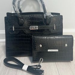 2-Piece Luxury Handbag Set in Black ✨