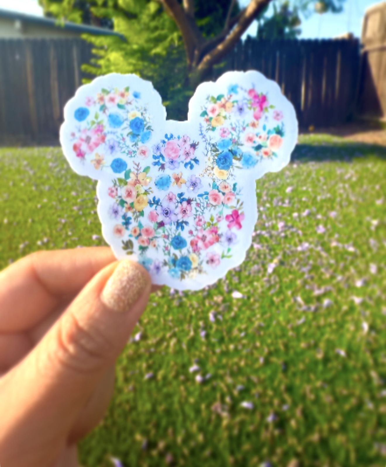 Floral Disney Mickey Head
