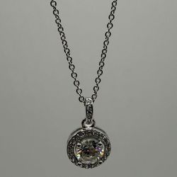 VVS1 Moissanite Halo Necklace 1.0ct 