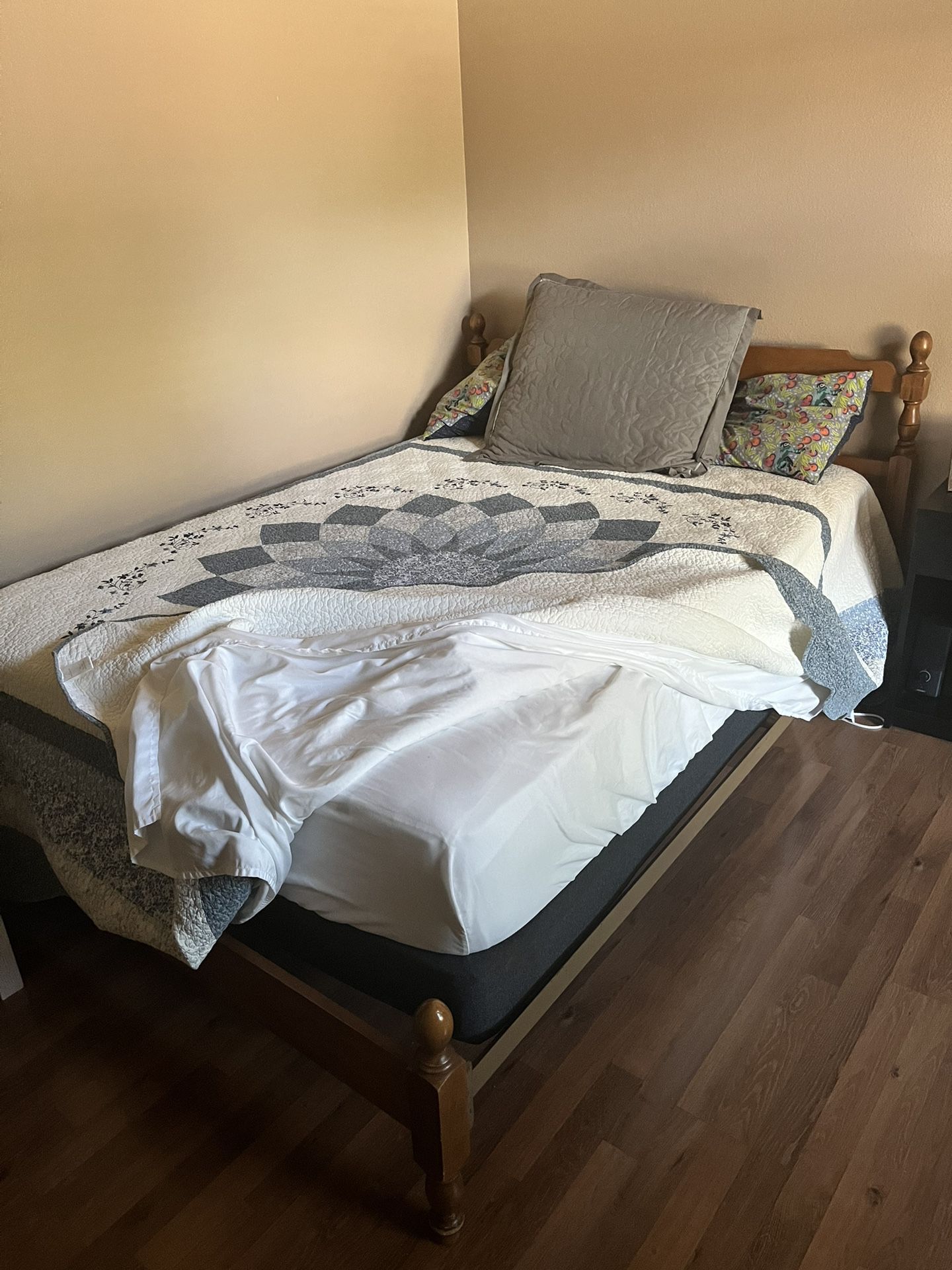 Full Size Bed, Bed Frame, and Box Spring For Sale