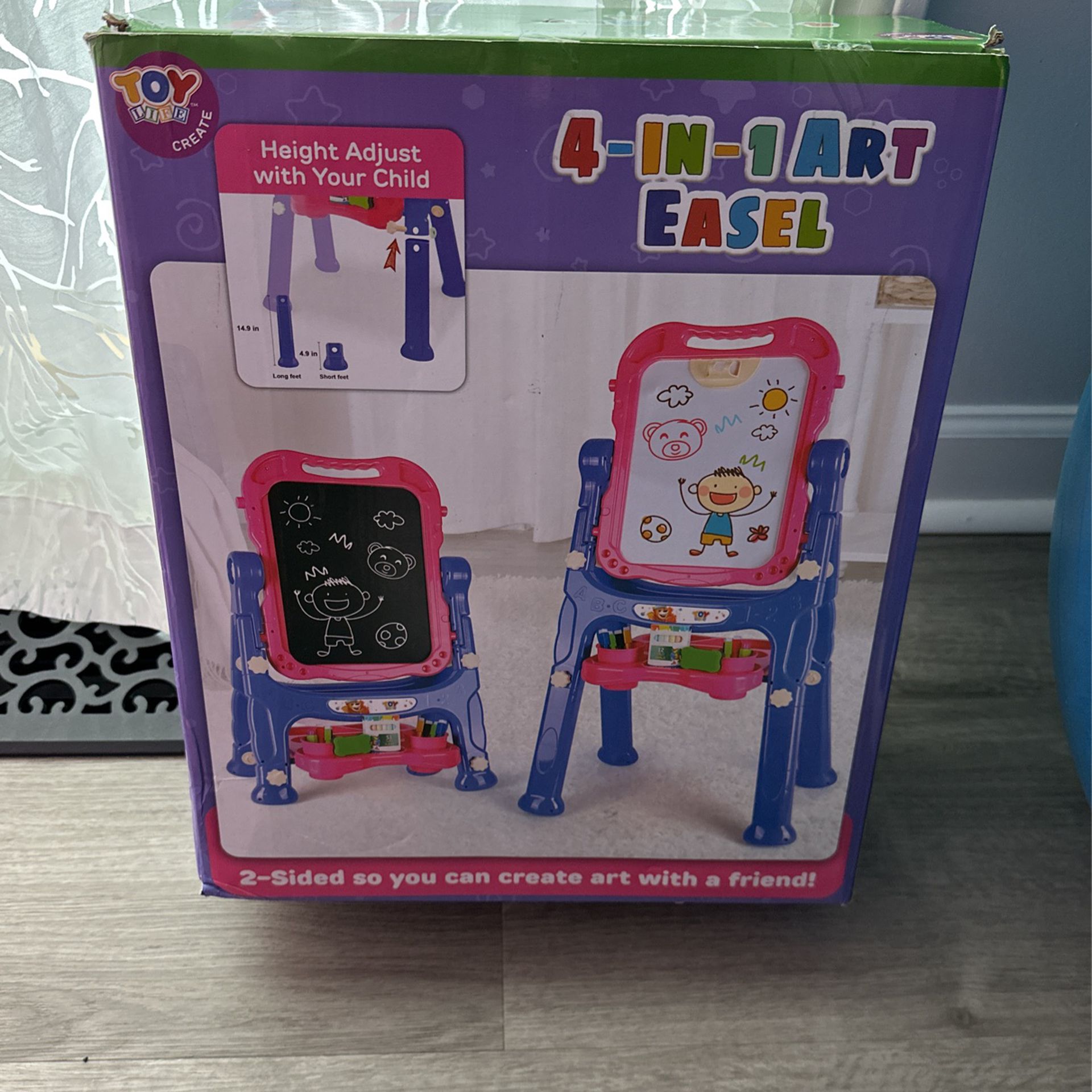 *Price Drop* Kid’s Art Activity Set - Easel, Chalk, Whiteboard, And Magnet board
