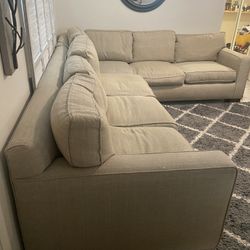 L-Shaped Beige Couch Set   