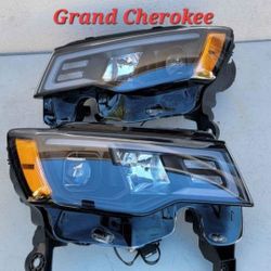 17-22 Jeep Grand Cherokee LED DRL Projector Headlights Luces Calaveras Micas Faros Focos Faroles