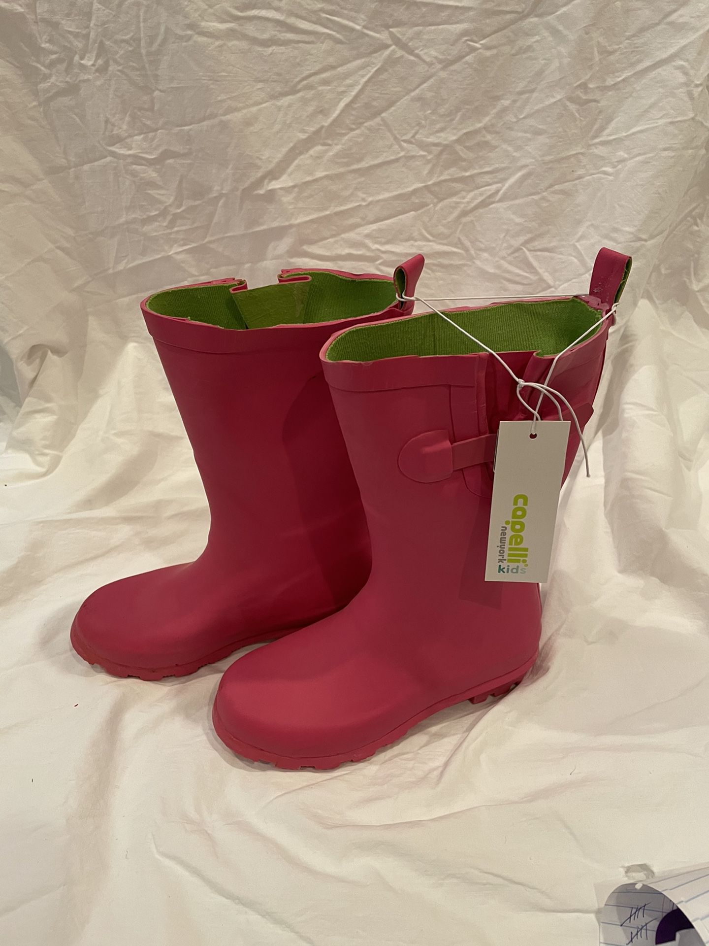 Capelli Pink Rain Boots Kids Size 12-13- New