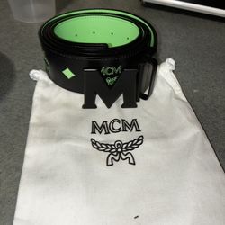 Men Neon green MCM belt