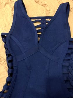 Bandage dress/cocktail dress/blue dress