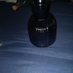Antique Miniature Blue Glass Vase 