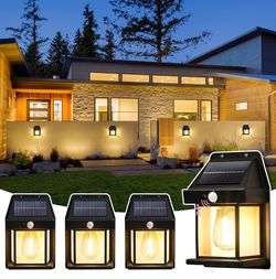 SOLPEX 4 Pack Solar Motion Lights Outdoor Waterproof, Solar Porch Lights Outdoor for Door, Shed, Patio, Garage, Yard Outside Decorative, Motion Sensor